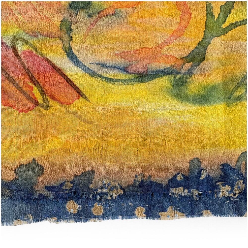 Leona Hand Painted SIlk Scarf - Picture 7 of 8